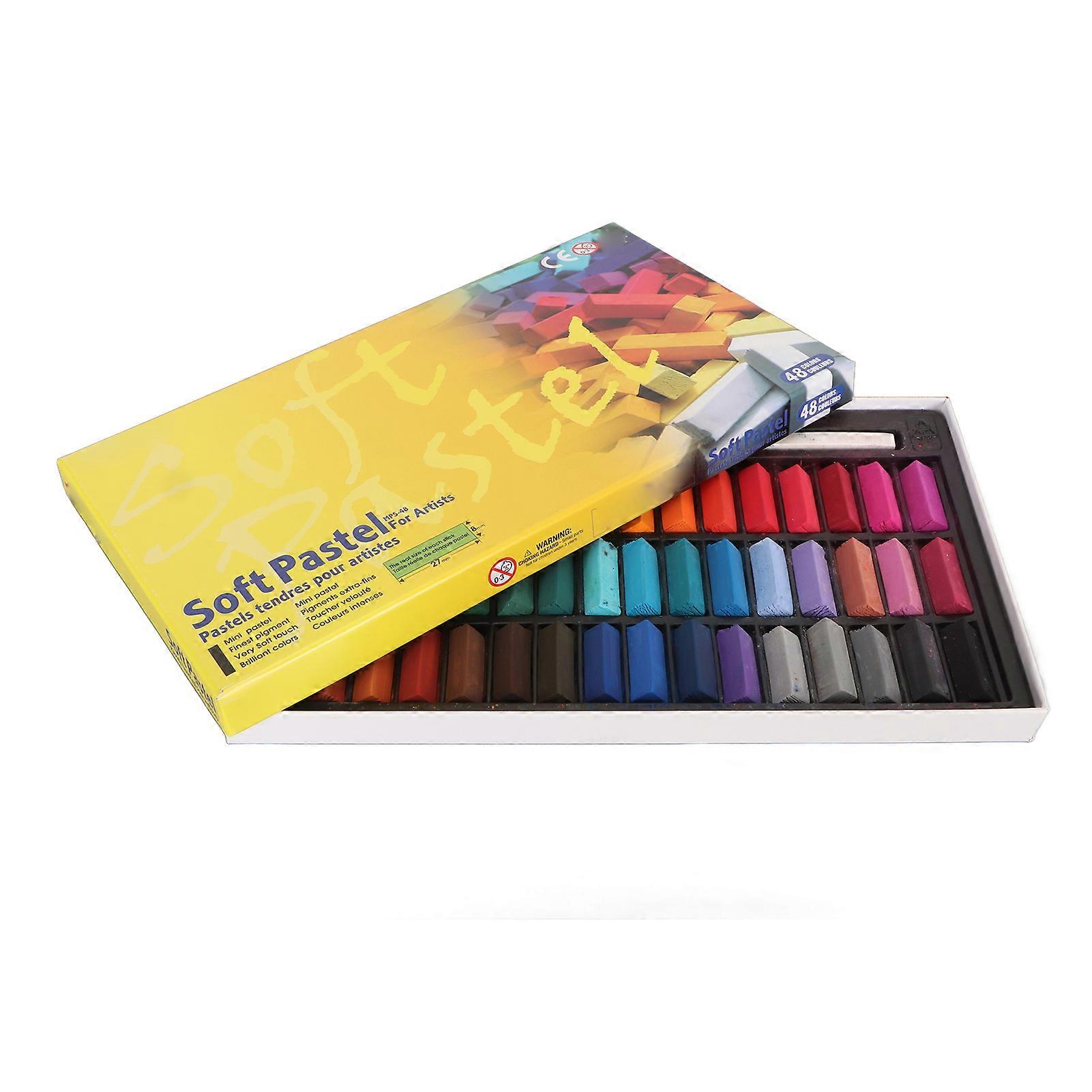 Soft Pastels Chalk 48 Colors Fade Resistant Soft Dry Pastel Chalk for Crafts Projects Drawing Blending Layering Shading