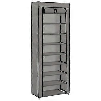 Schuhschrank mit Bezug creme 57x29x162 cm Stoff