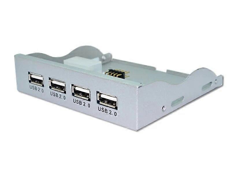 USB Front Panel 4 Port USB2.0 Hub Adapter PC Front Panel Expansion Bracket with 10 Pin Cable For Desktop 3.5 Inch FDD Floppy Bay
