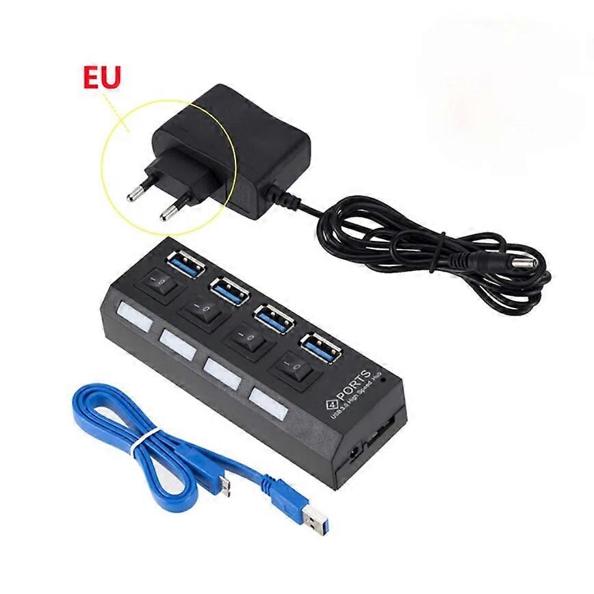 USB 3.0 Hub 4 porty USB Hub 3.0 Multi USB Splitter Hub Použití napájecího adaptéru Multiple Expander 3.0 USB Hub s přepínačem pro PC
