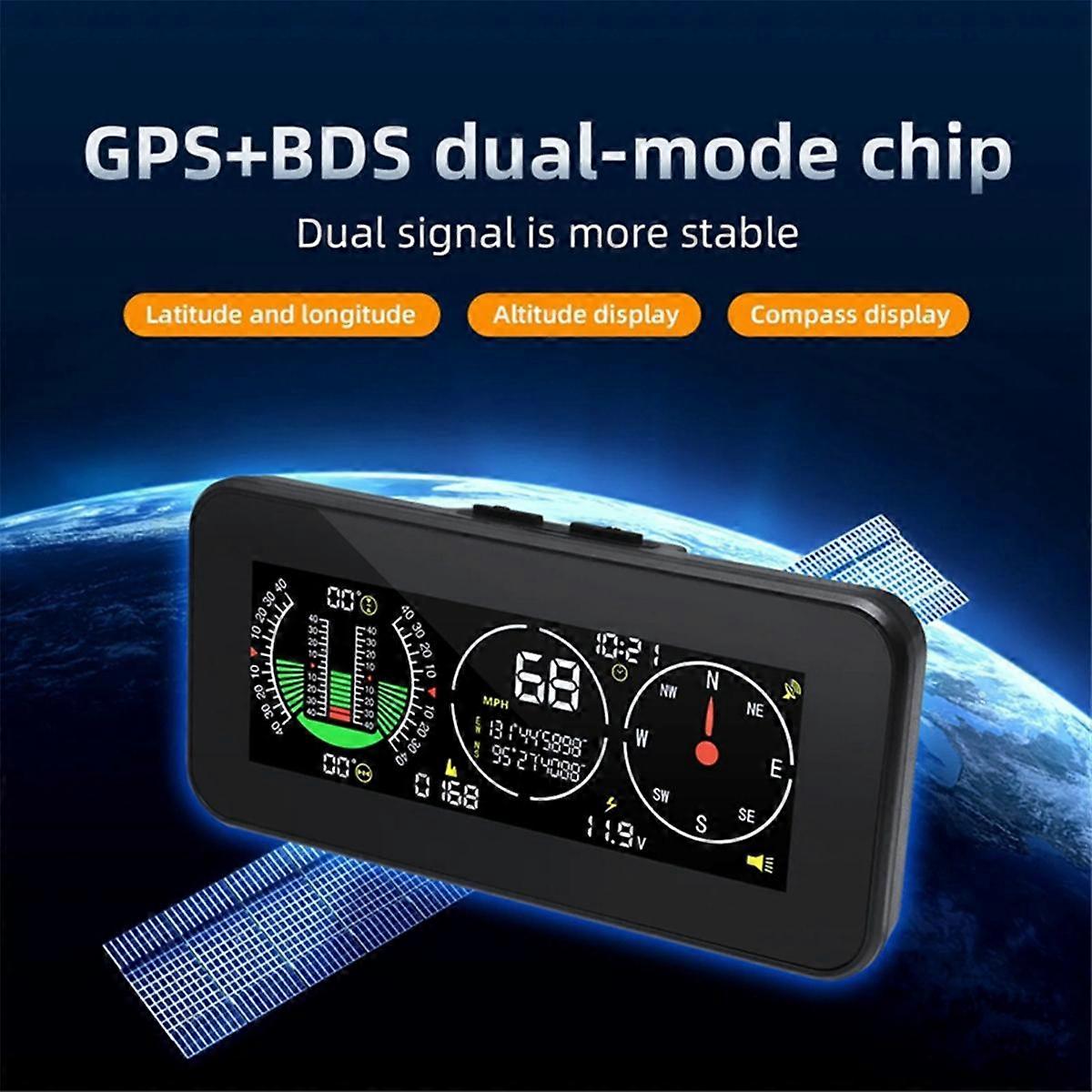 Auto HUD Head Up Display Neigungsmesser Kompass Tachometer GPS Übergeschwindigkeitsalarm Digitale Geschwindigkeit Steigung Me