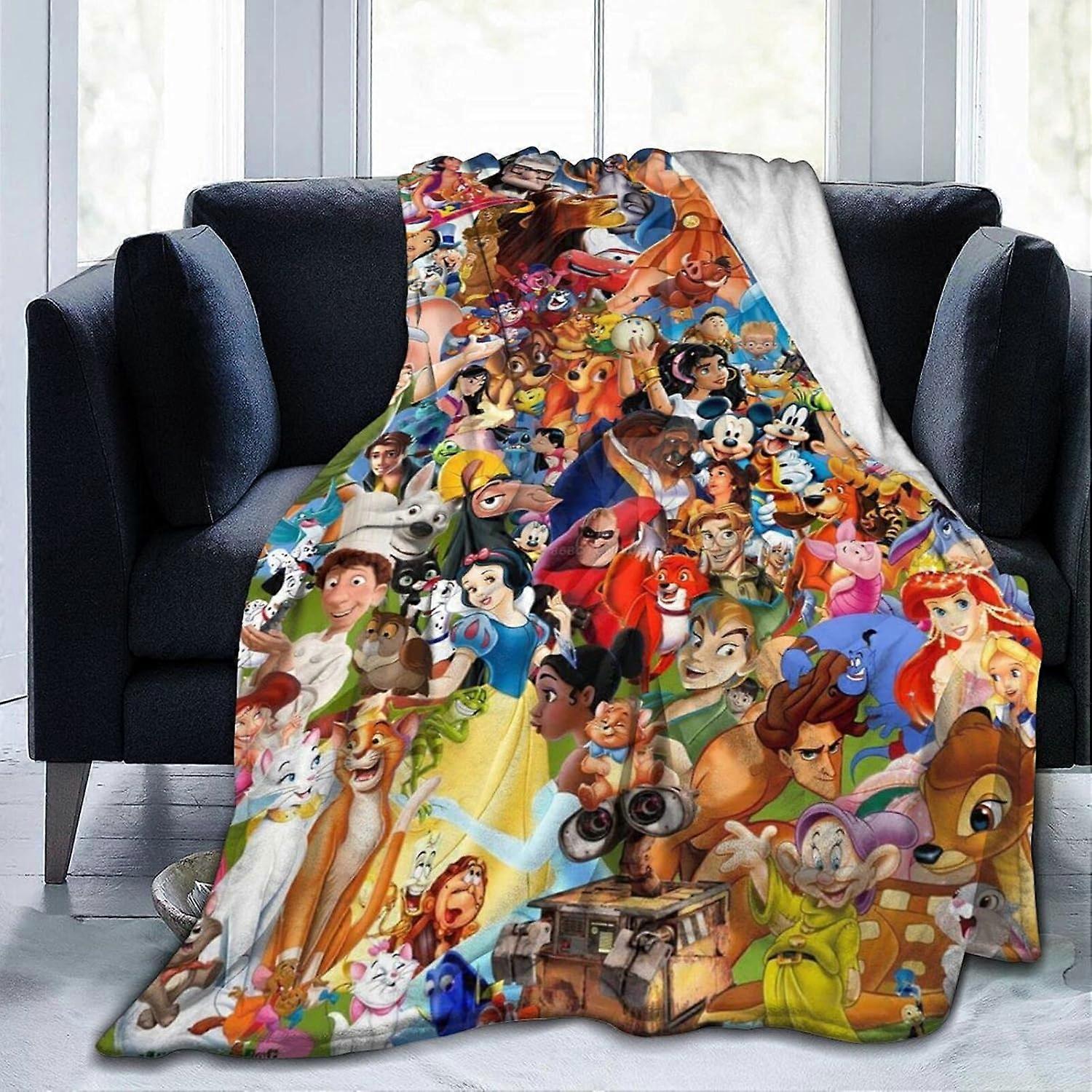 Vintage Disney Characters Fleece Blanket Throw Super Soft Fuzzy Lightweight Hypoallergenic Plush Bed Couch Living Room Multiple Sizes
