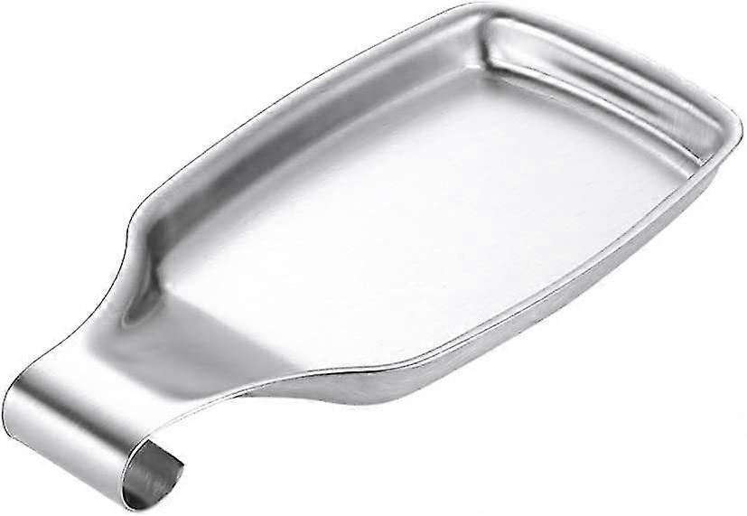 Spoon Rest Stainless Steel Utensil Rest Hangable Kitchenware Rest Silver Spoon Holder For Spatula Ladle, Brush And Cooking Utensils 20.5 * 11 Cm