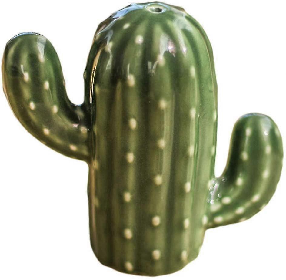 Decorative Cactus Shaped Toothpick Dispenser Ceramic Cotton Swab Container