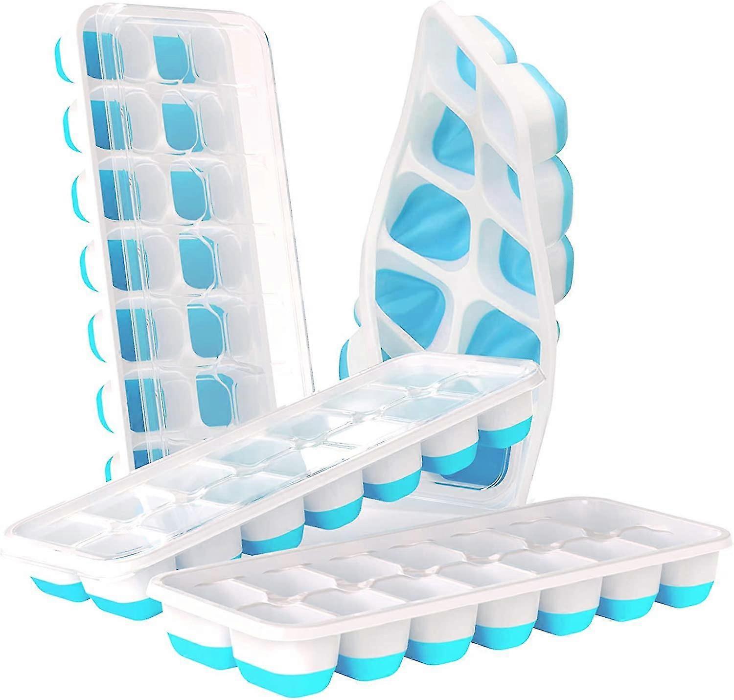 Pack Ice Cube Mold, Ice Cube Tray With Lid, 56 Ice Cubes, Easy To Release Silicone, Ice Cube Tray Bpa Free And Lfgb Certified, Airtight, Stackable, Fo