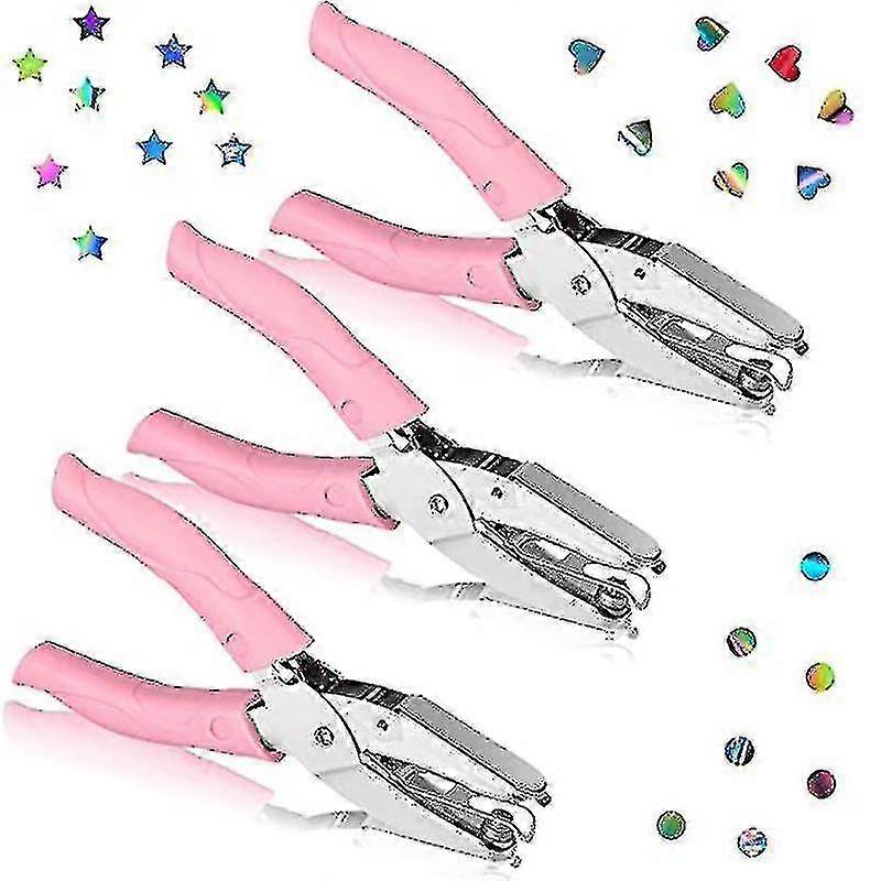 3 Pcs Tiny Shaped Metal Single Handheld Hole Punch