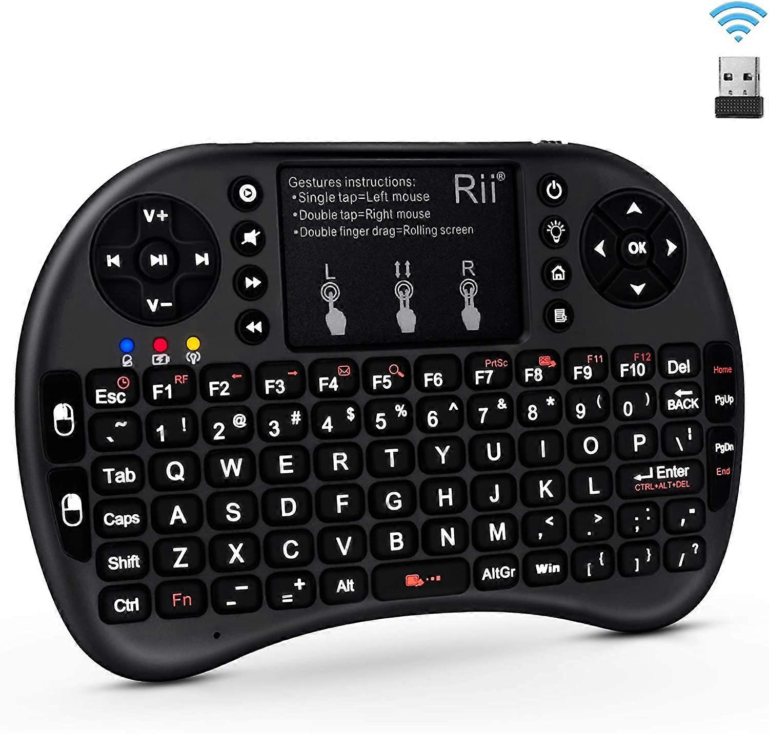 2.4GHz Mini Wireless Keyboard with Touchpad,QWERTY Keyboard,LED Backlit,Portable Keyboard Wireless for laptop/PC/Tablets/Windows/Mac/TV/Xbox/PS3/Raspb