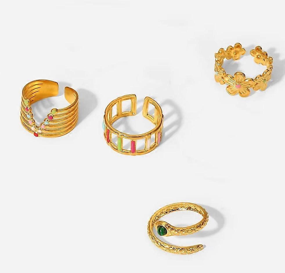 4PCS Rings for Women 18K