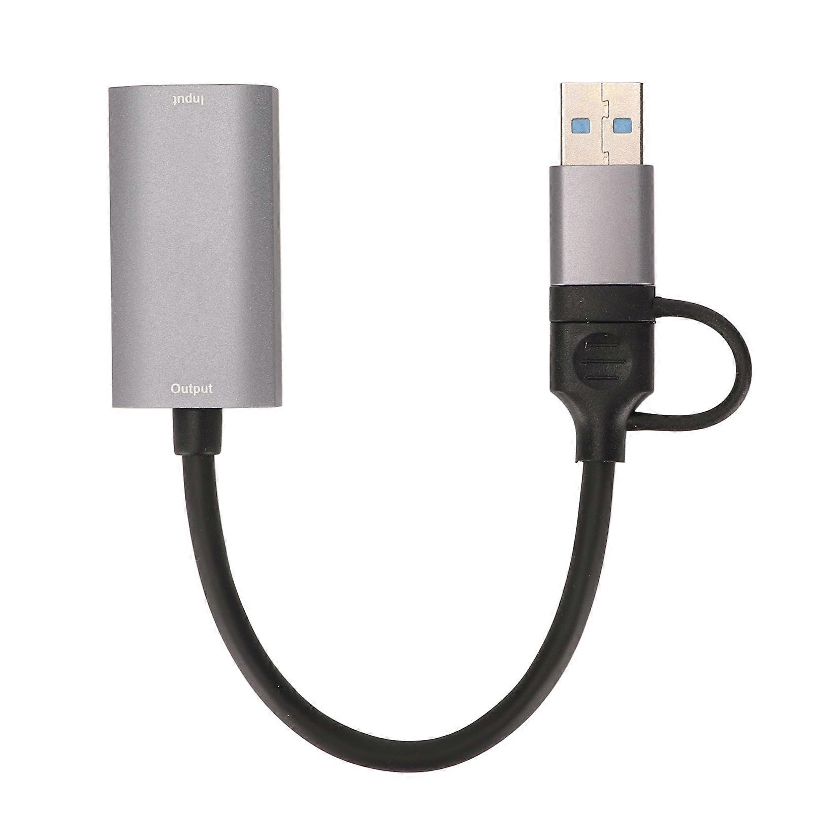 Video Capture Card 4K HD Multimedia Interface Female to USB Type C Video Capture Adapter for PS5 for Xbox DVD Camcorder