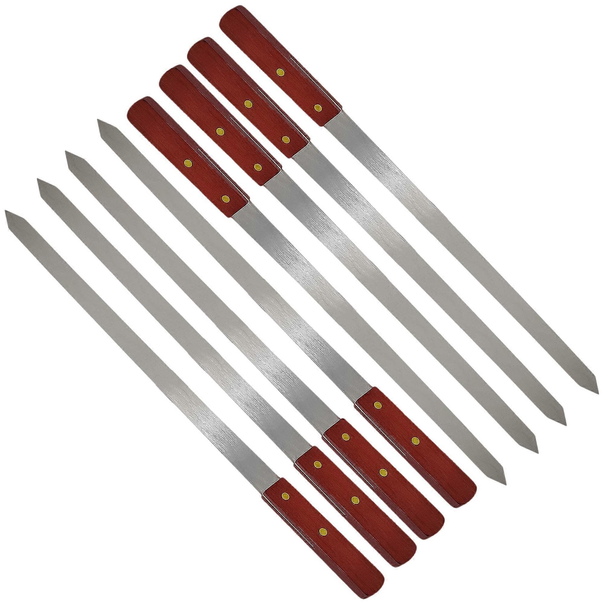 4 Pcs Flat Kebab Skewers Stainless Steel, 24 inch