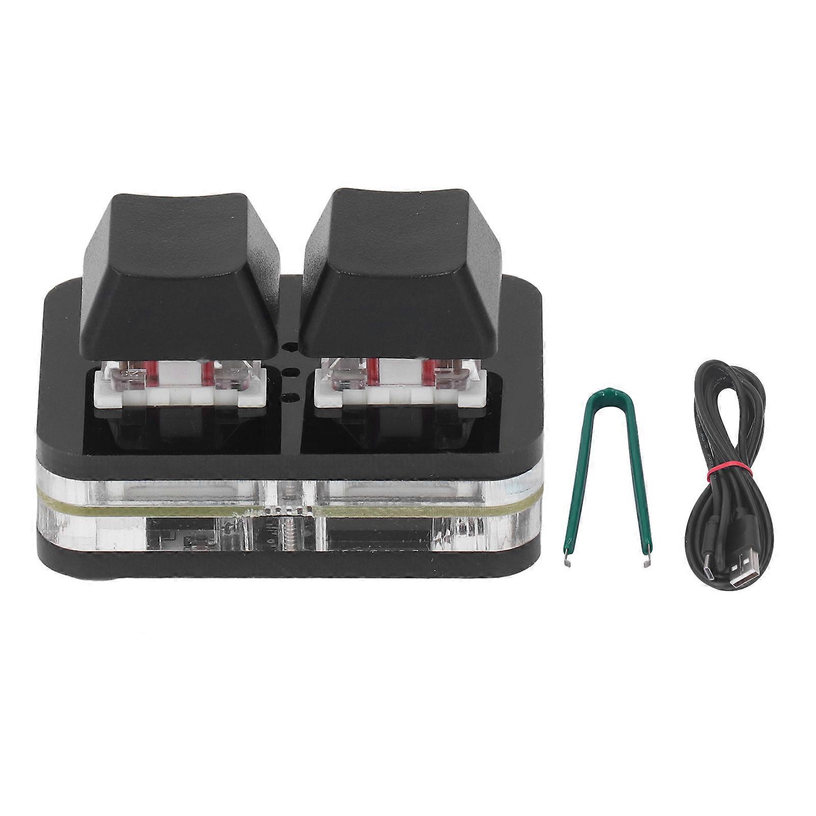 2 מקשים אדום מתג מקלדת מיני USB מכני מקלדת למשחקי קצב העתקה והדבקה פונקציית שחור