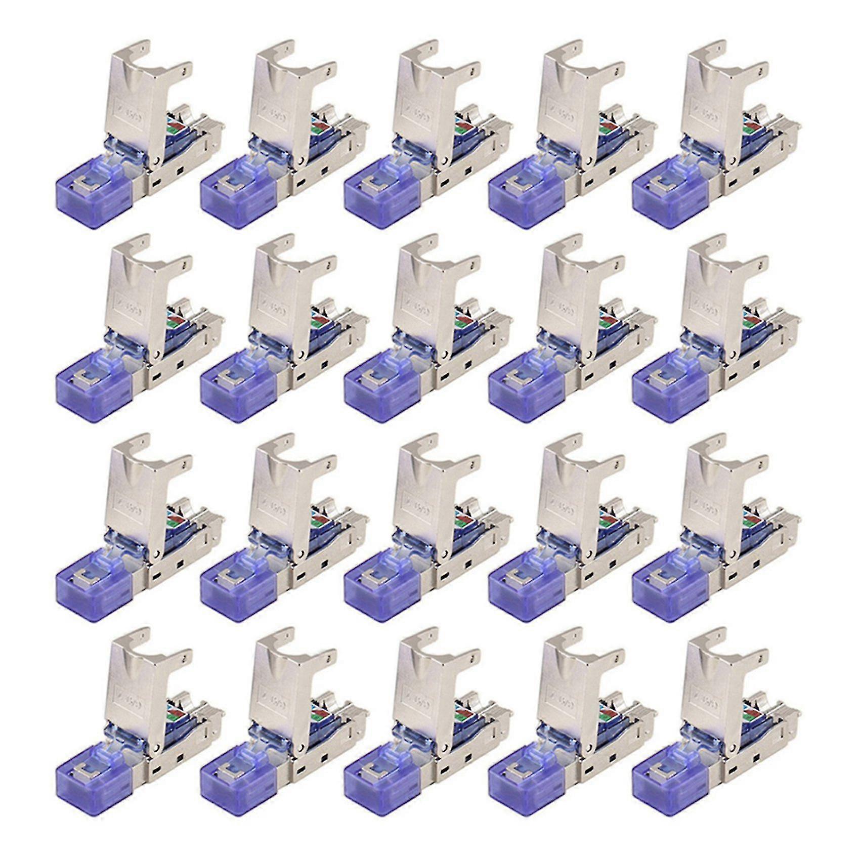 20Pcs Cat7 Rj45 Connector Ethernet Plug Adapter Tool-Free Crimping Shielded Crystal Network Etherne