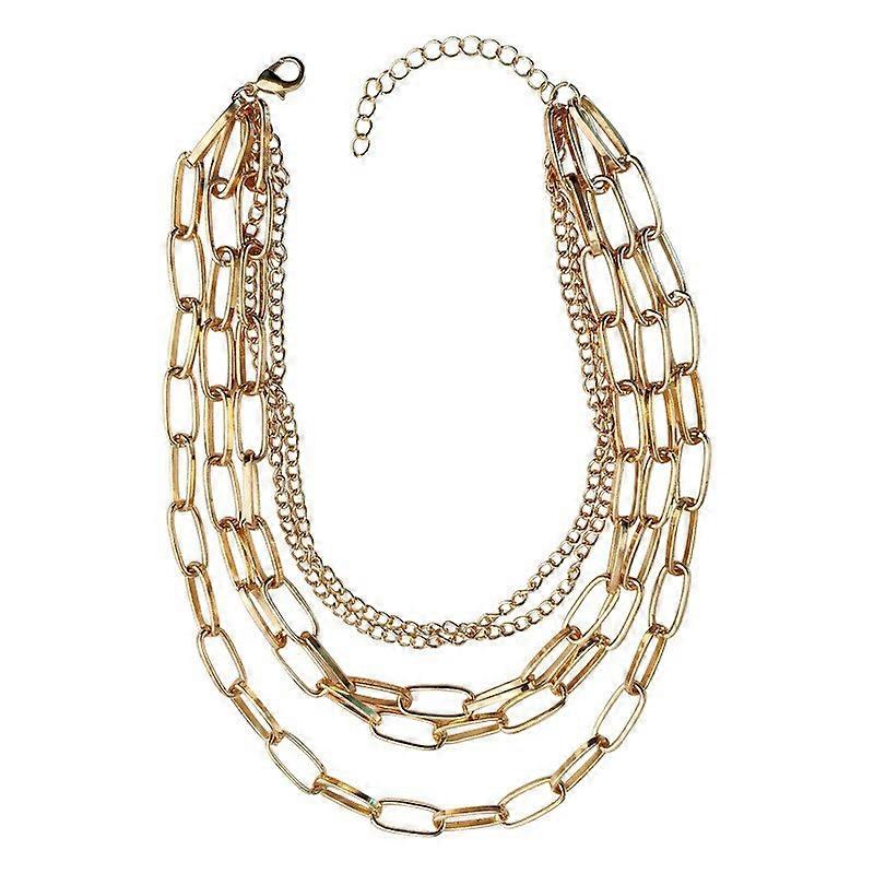 Multi-layered sweater chain necklace