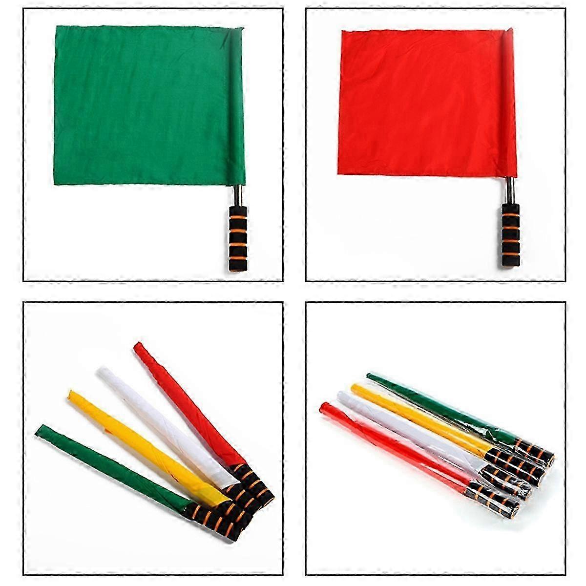 Drapeau d’arbitre sportif blanc 4 pièces Athlétisme Événement Arbitre Drapeau Football Objectif Drapeau Drapeau Beare