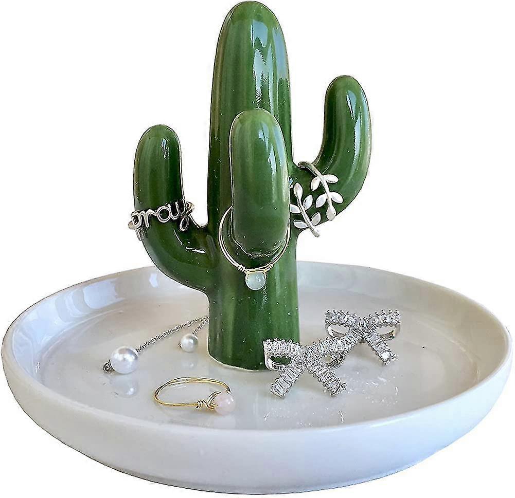 Ring Holder,cactus Ring Holder Dish For Jewelry, Ceramic Succulent Ring Holders