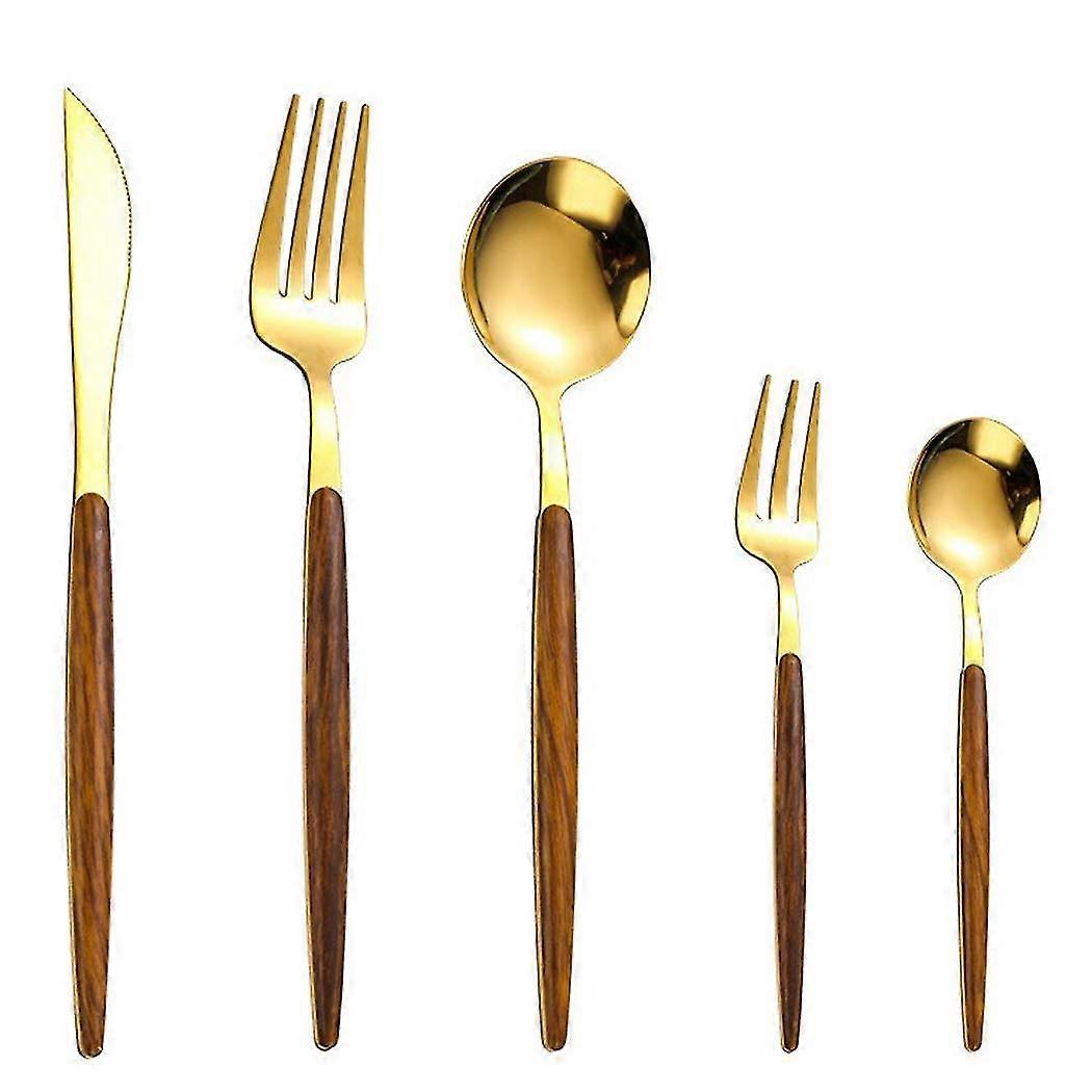 Posate portoghesi in acciaio inossidabile Set-oro
