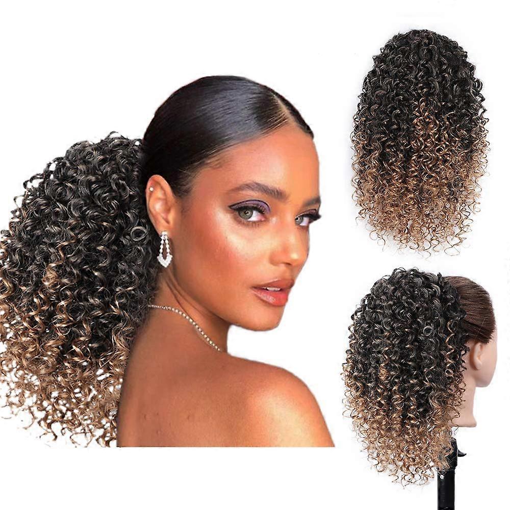 Afro kinky curly ponytail with drawstring for braid