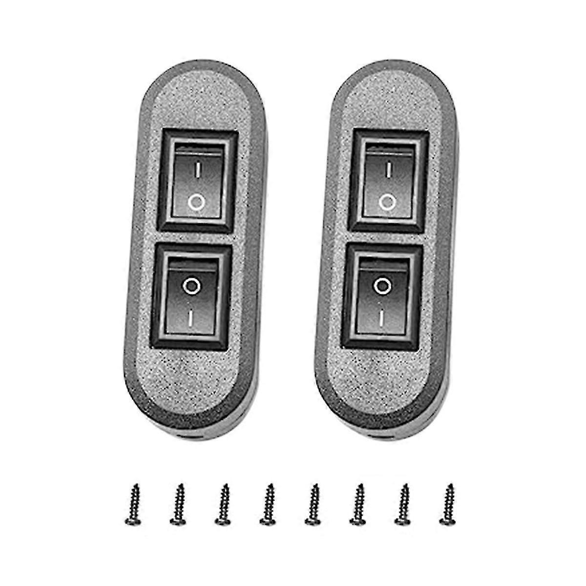 Embedded Wire Switch Black Duplex Switch Straight-through Rocker Switch Suitable For Dual-control D Zekai