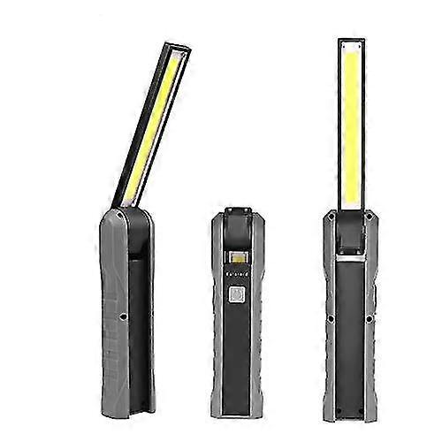 Rechargeable Led Torch, Cob Work Light Torch Flashlight With Magnetic Base 3 Modes 210 Degree Foldable