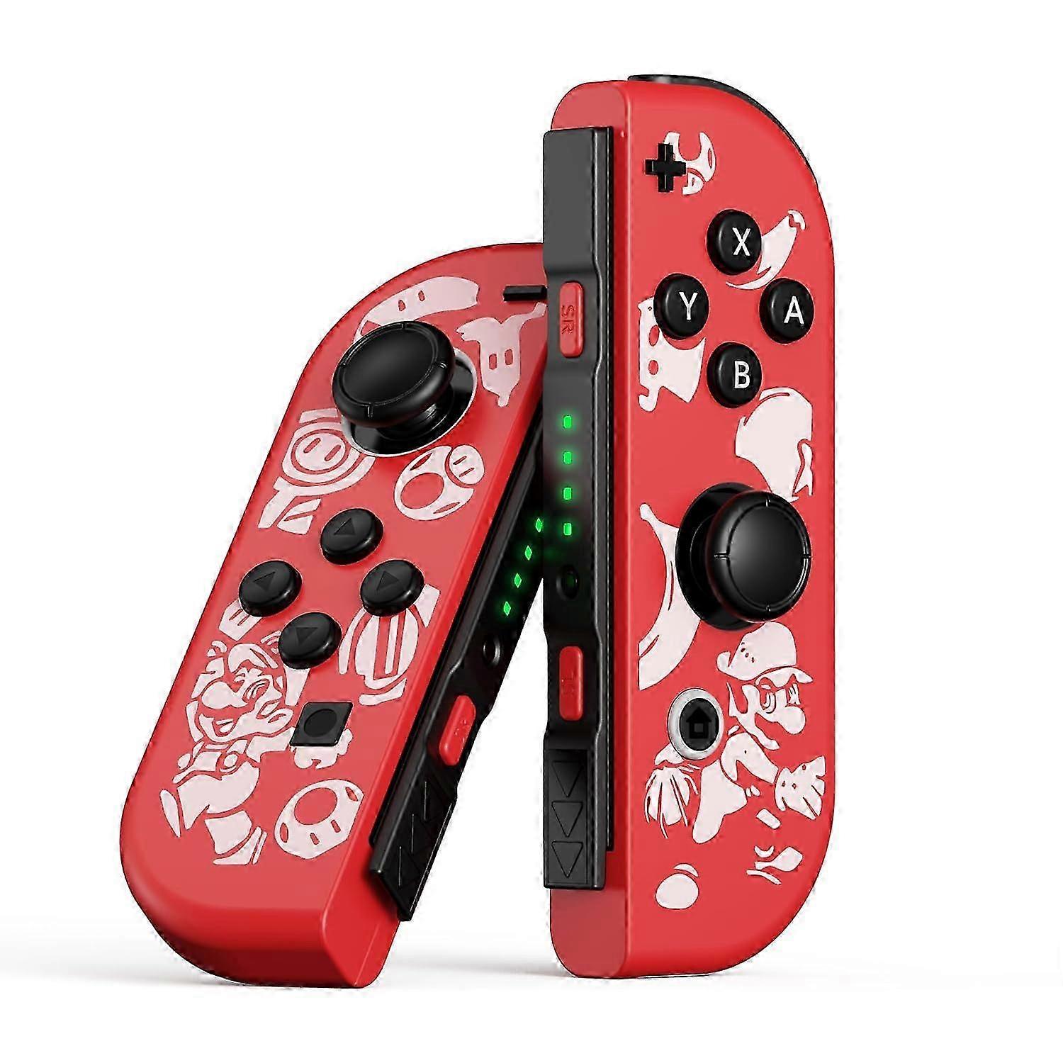 Controller voor Nintendo Switch, l/r-controllers met dubbele trilling/wake-up/motion control Cool Controller-mario