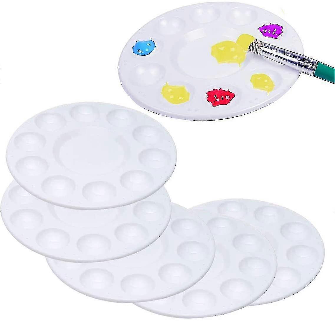 Paint Palette, 6 Pieces Round Plastic Paint Trays For Wet Watercolor