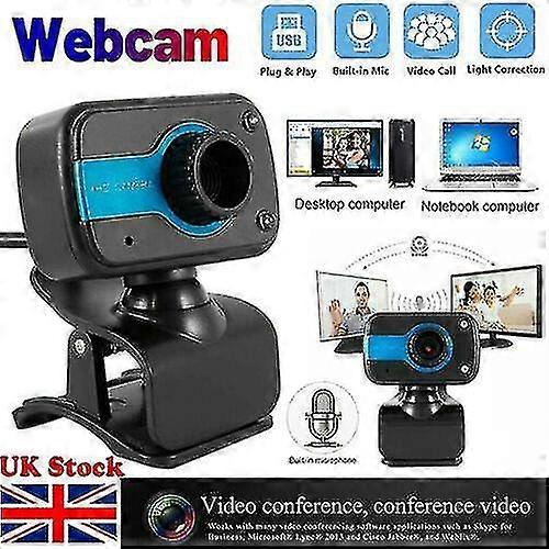 Hd Webcam With Microph Hd Video Camera Usb For Pc Desktop Laptop Mic Uk