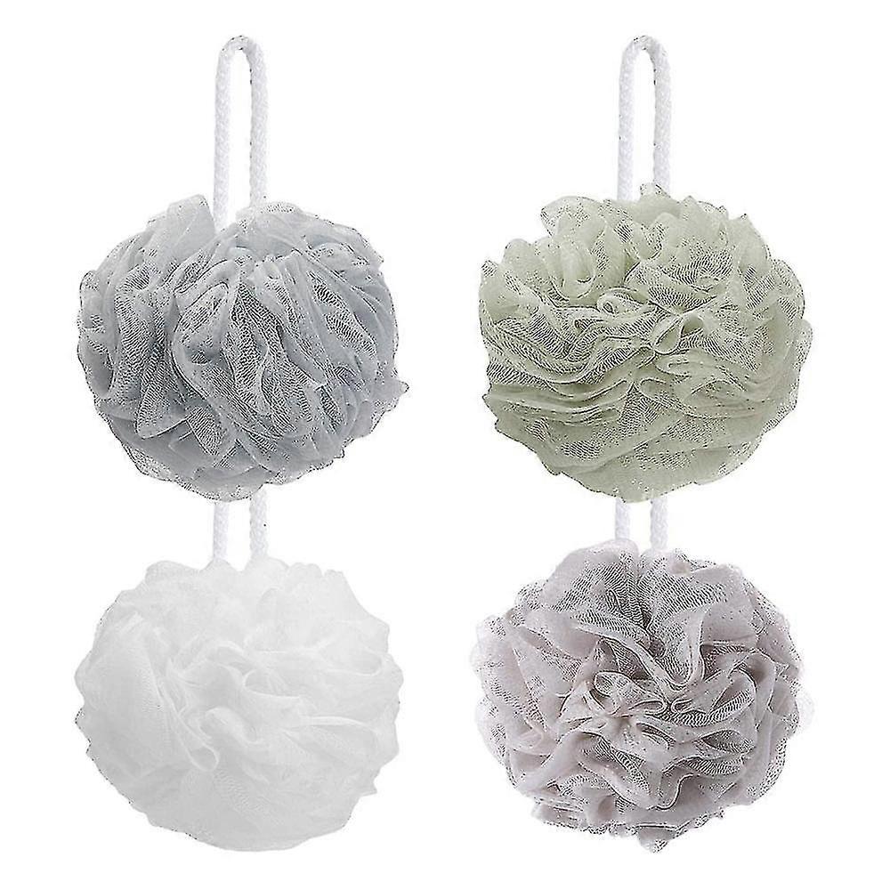 Éponge de bain Set By Shower Bouquet 4 Pack, grand Mesh Pouf Soft Scrubber