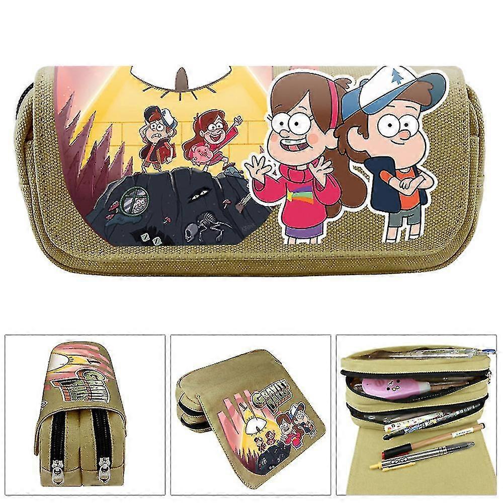 pencil case grotesque town double-layer large children's