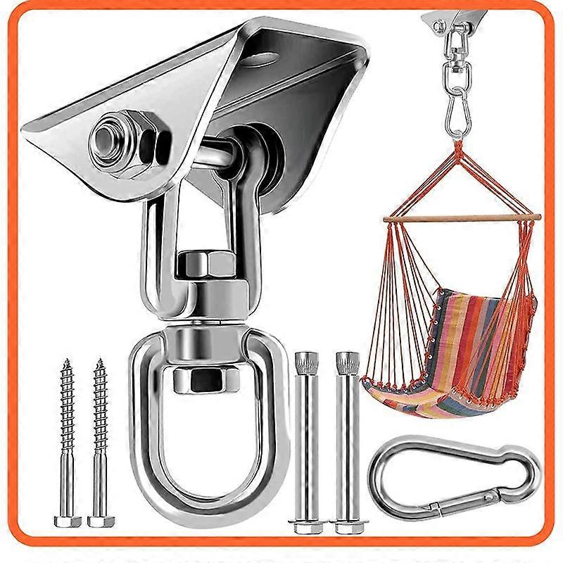 Heavy Duty Ceiling Hook 360 Rotation Stainless Steel Hammock Hook Suspension kit for Hammock, Hanging Chair, Punching Bag, Swing, Aerial Yoga