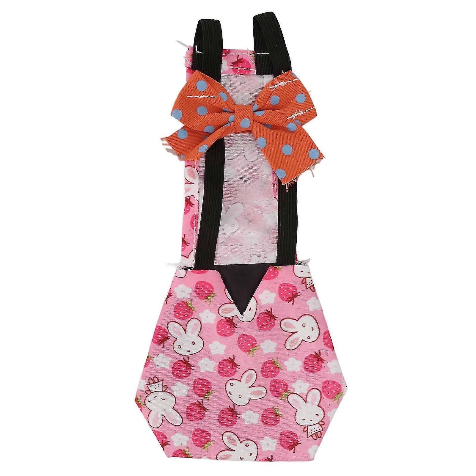 Pink Rabbit Pattern Waterproof Pet Chicken Diapers - XS Size