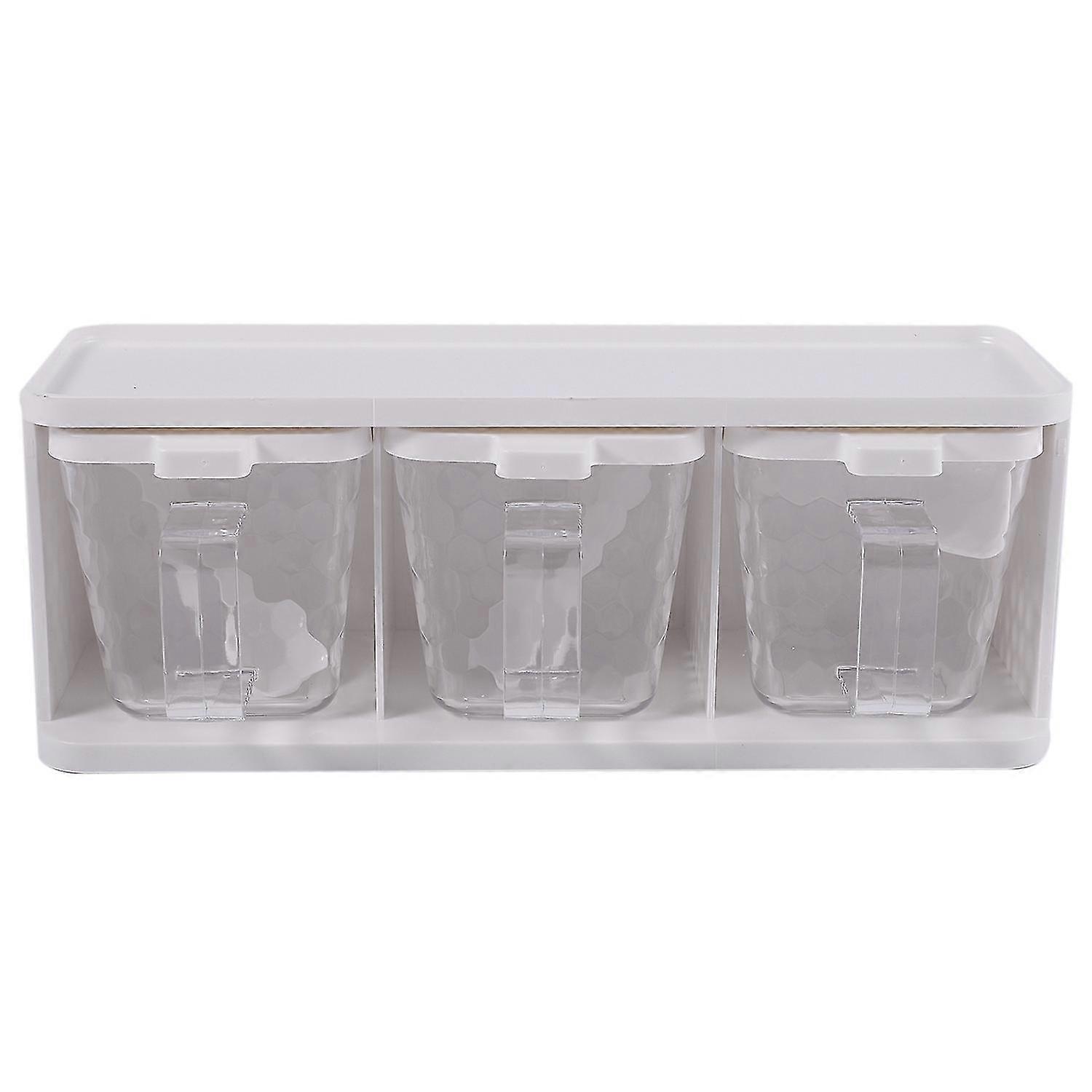 Vertically Rotatable Storage Seasoning Boxes Spice Jar Bottle With Handle And Spoon Kitchen Storage