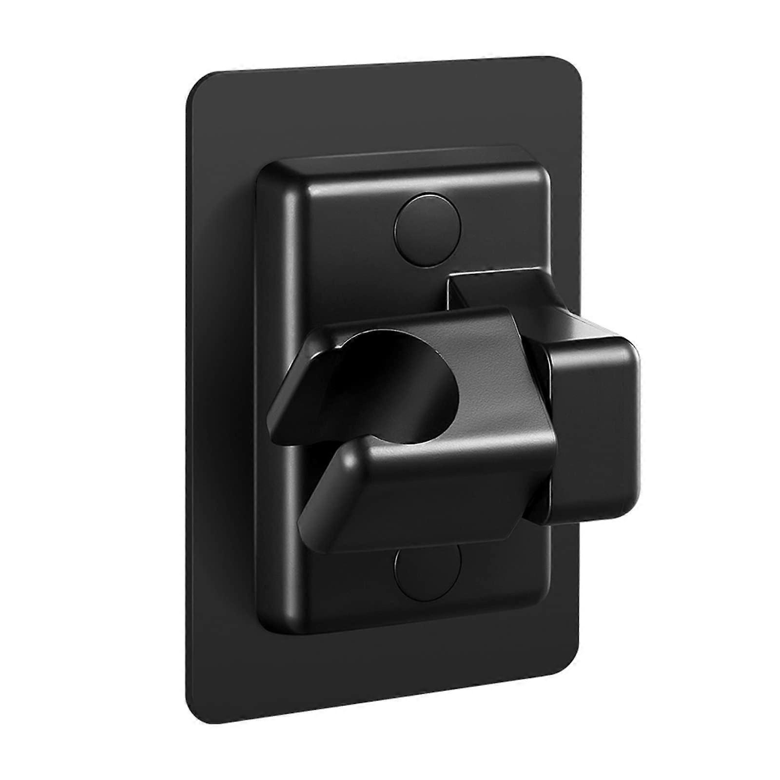 淋浴头架，ABS 材质淋浴头架无钻孔 360 度可调式淋浴支架，通用可调式淋浴架固定安装（黑色）