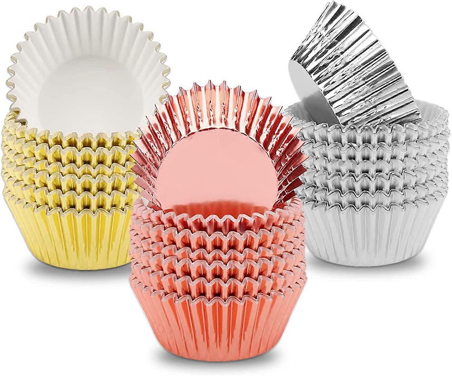 Cupcake Paper Foil Metallic Cupcake Wrappers Baking Cup Muffin Cases Cake Liners