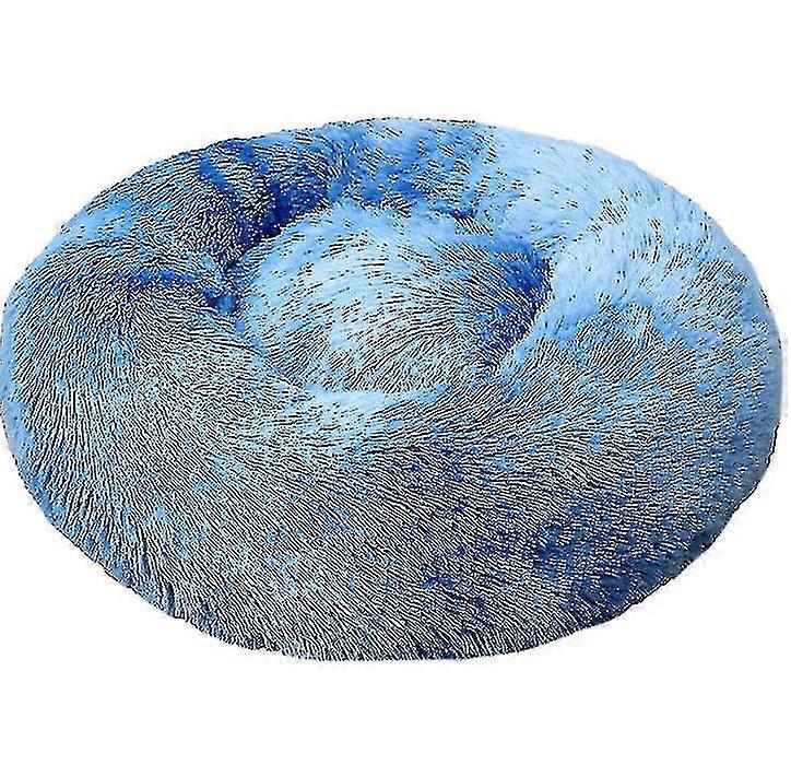 Super Soft Blue Round Dog Bed 50cm