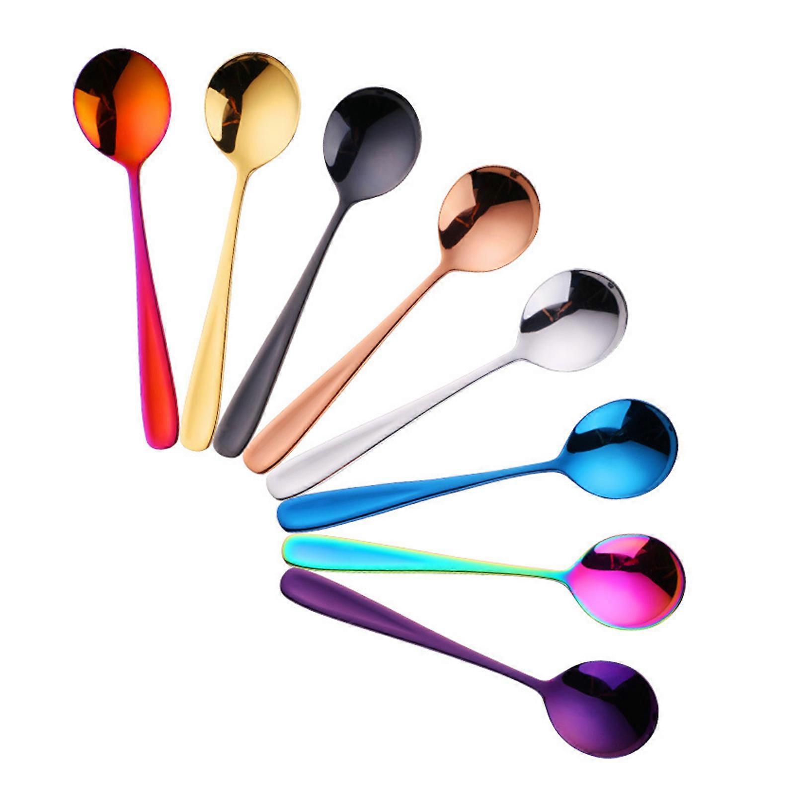 8 Pack Tableware Cutlery Unique Small Dessert Spoons Mini Cakes Coffee Scoops