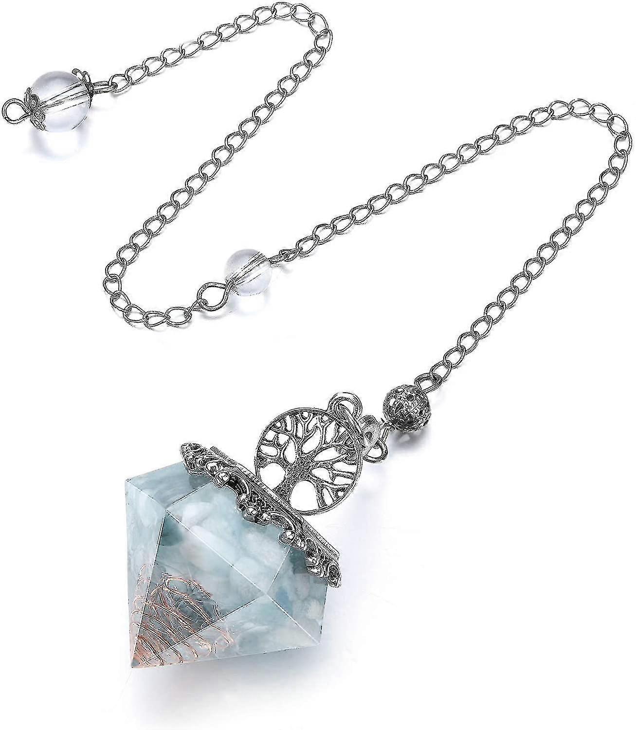 Resin Aquamarine Crystal Pendulum Pendulum For Divination Meditation