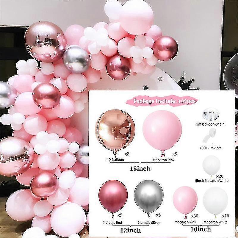 Pink Balloon Chain Set Sequin Balloon Package Party Decoration Wedding