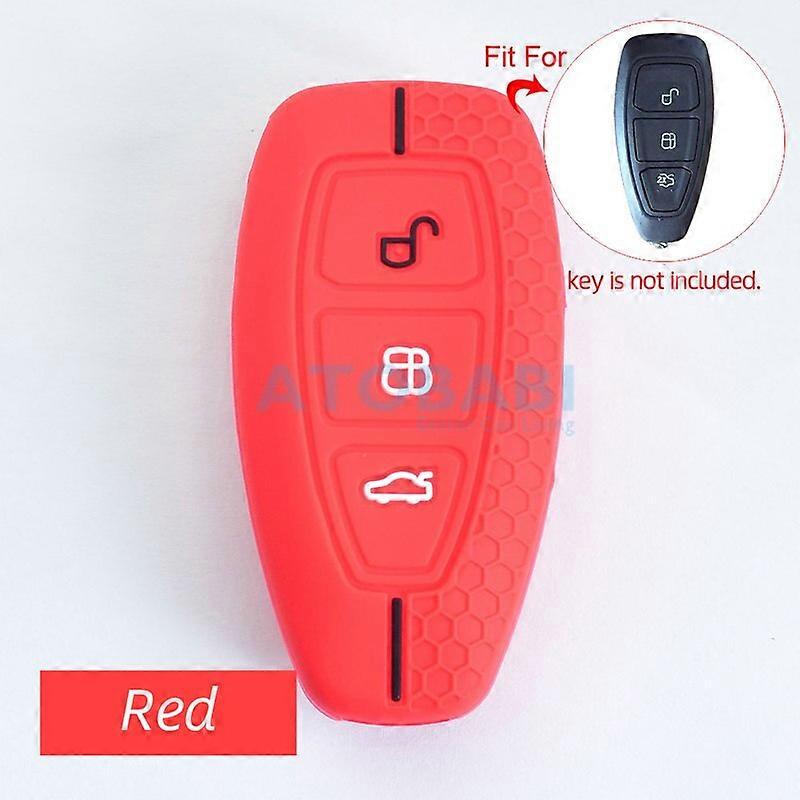 Silicone Car Key Case 3 Buttons Smart Remote Control Fobs Protector Cover Skin For Ford Focus Fiesta 2018 2019 C-Max Kuga Escape Key Blanks