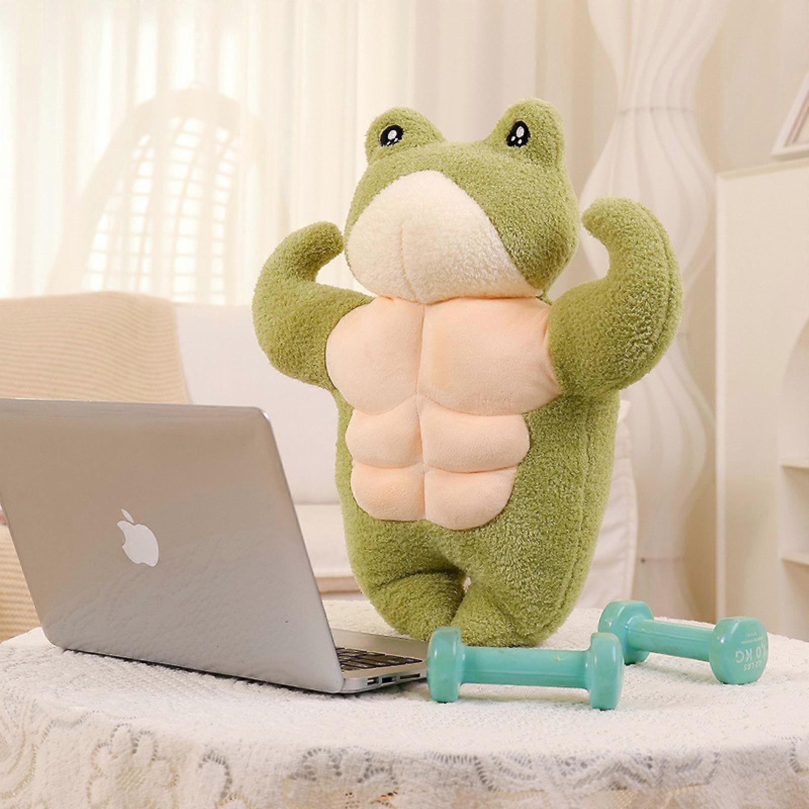 3D Muscle Frog Plush Toy Pillow Cute Super Soft Frog Duck Plush  Stuffed Animal Plush Funny Frog Doll Muscle Fitness Frog Duck Plush Hugging  Gif