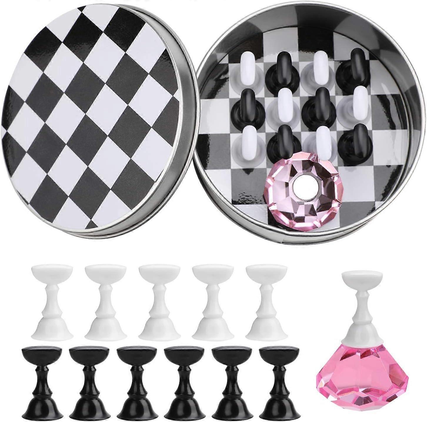 Magnetic Nail Art Display Stand, Fingertip Chess Display Stand Nail Art Techniques Display Stand for DIY Displays and Nail Art Practice.