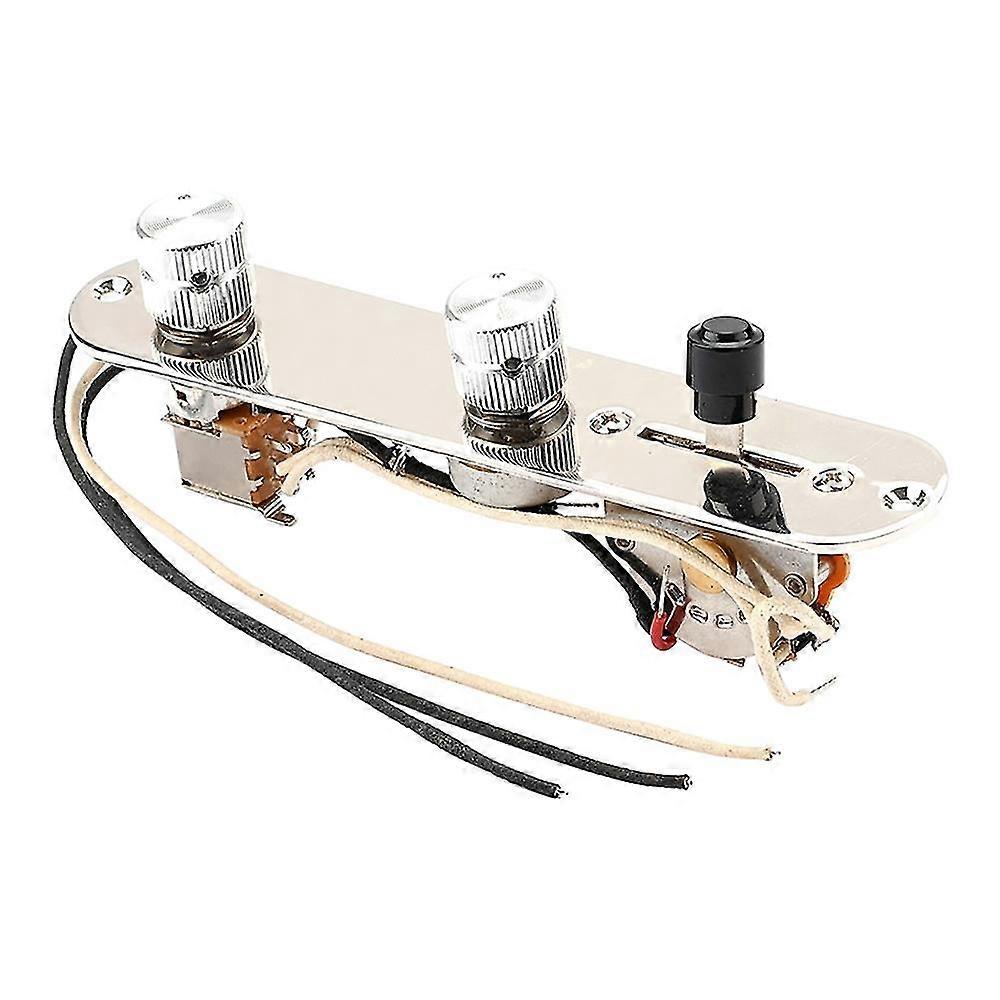 Chrome 3 Way Wired Loaded Prewired Control Plate Harness Switch Knobs For Tele Guitar Parts