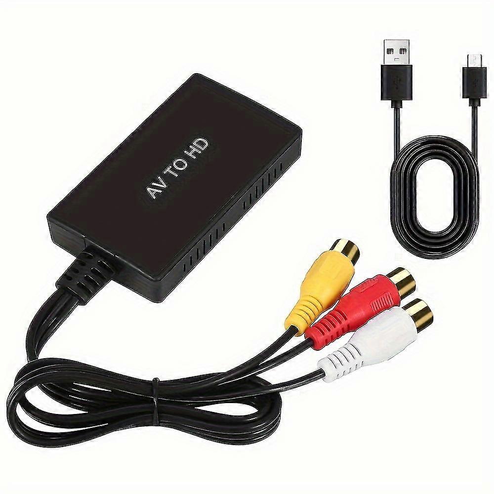 RCA to HDMI Converter - 1080P Video and Audio Adapter for TV, PC, Gaming Consoles, and DVD Players - Supports PAL/NTSC Signals