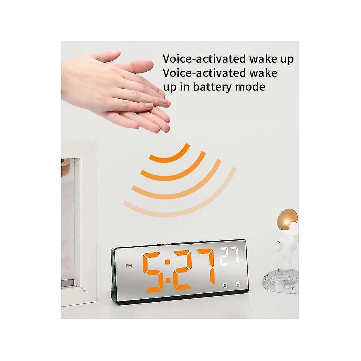 Multifunctional Electronic Clock Simple Multifunctional Big Screen Clock Alarm Clock Bedside Clock,C