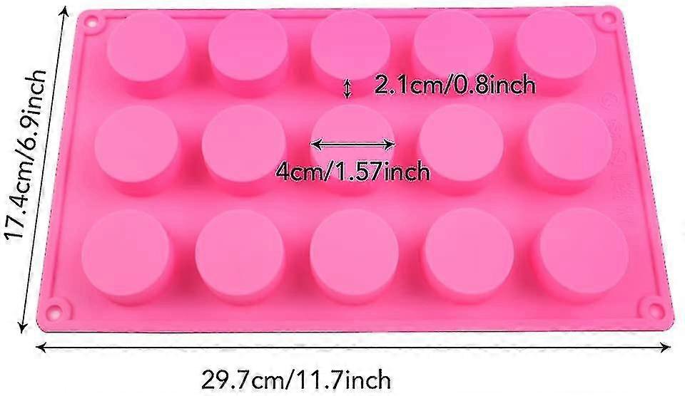 3pcs 15 Cavities Silicone Baking Mold Round Circle