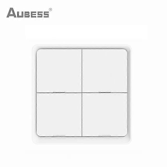 AUBESS Tuya ZigBee Smart Scene Switch 4 Gang 12 Scene Switch Push Button Controller Works With Smart Life App ZigBee Gateway