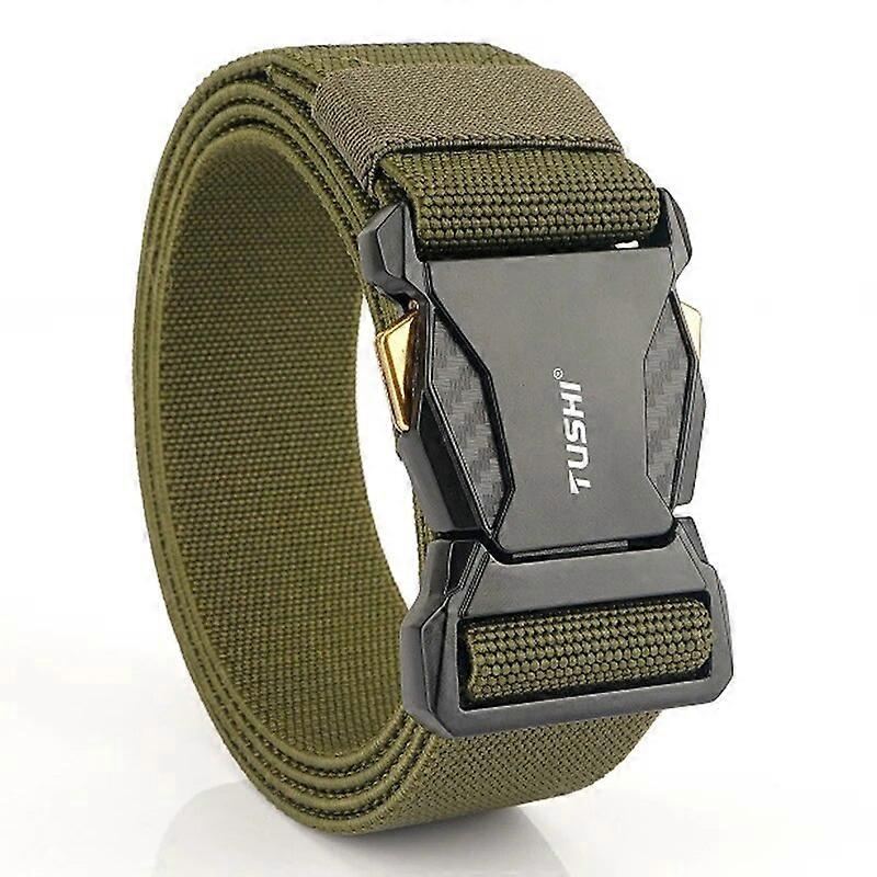 Official Genuine 2022 Elastic Belt for Men Alloy Buckle Quick Release Carbon Texture Military Tactical Belt Stretch Girdles Male