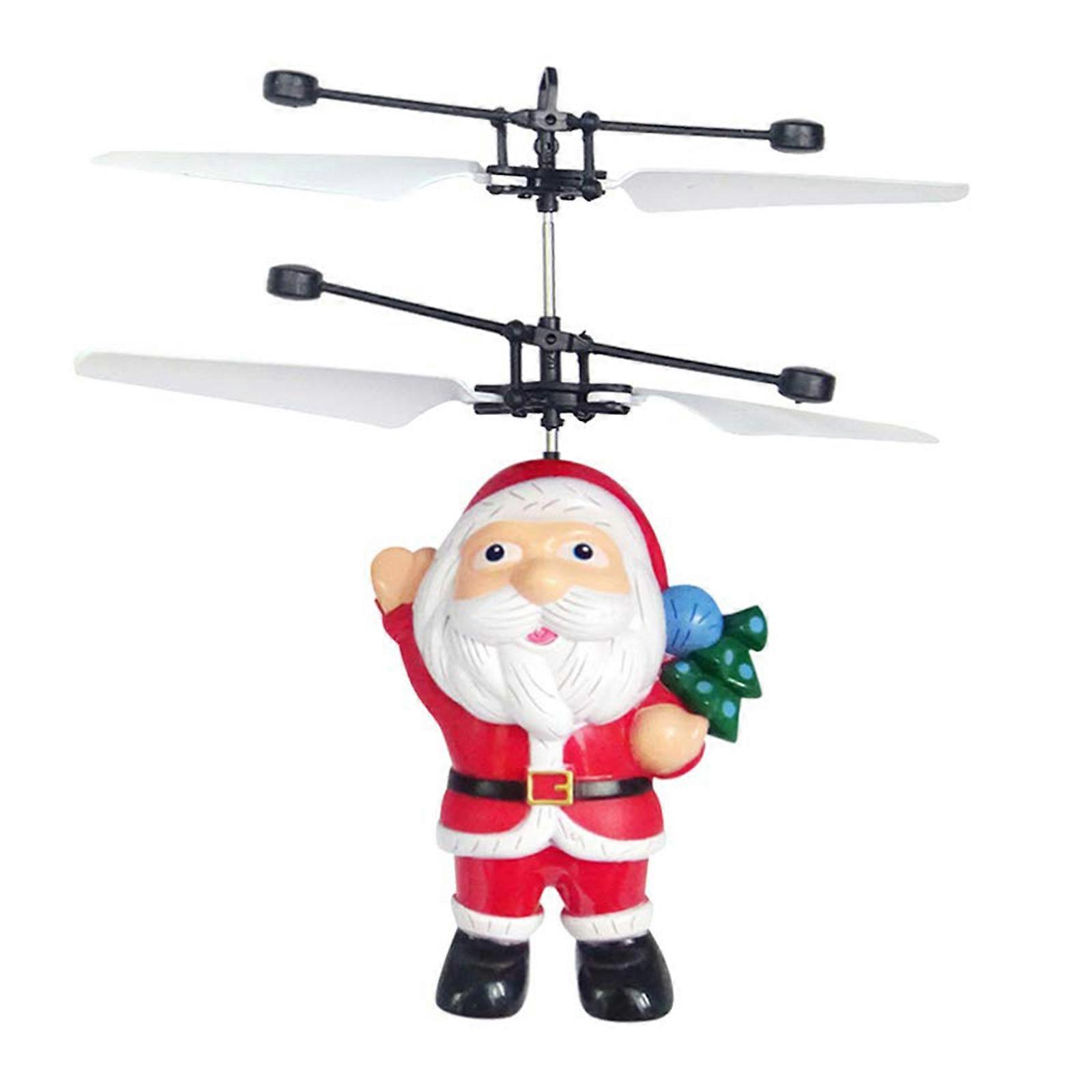 Glædelig jul julemanden flyvemaskine legetøj til børn, elektrisk infrarød sensor flyvende bold helikopter LED lys flyvende legetøj