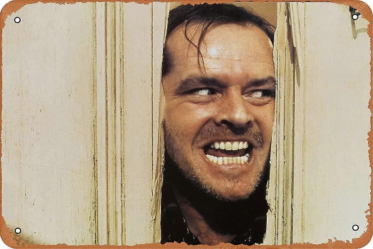 ホラー映画ブリキの看板-シャイニング(1980)クラシック映画のポスタービンテージ金属のブリキの看板8x12インチ