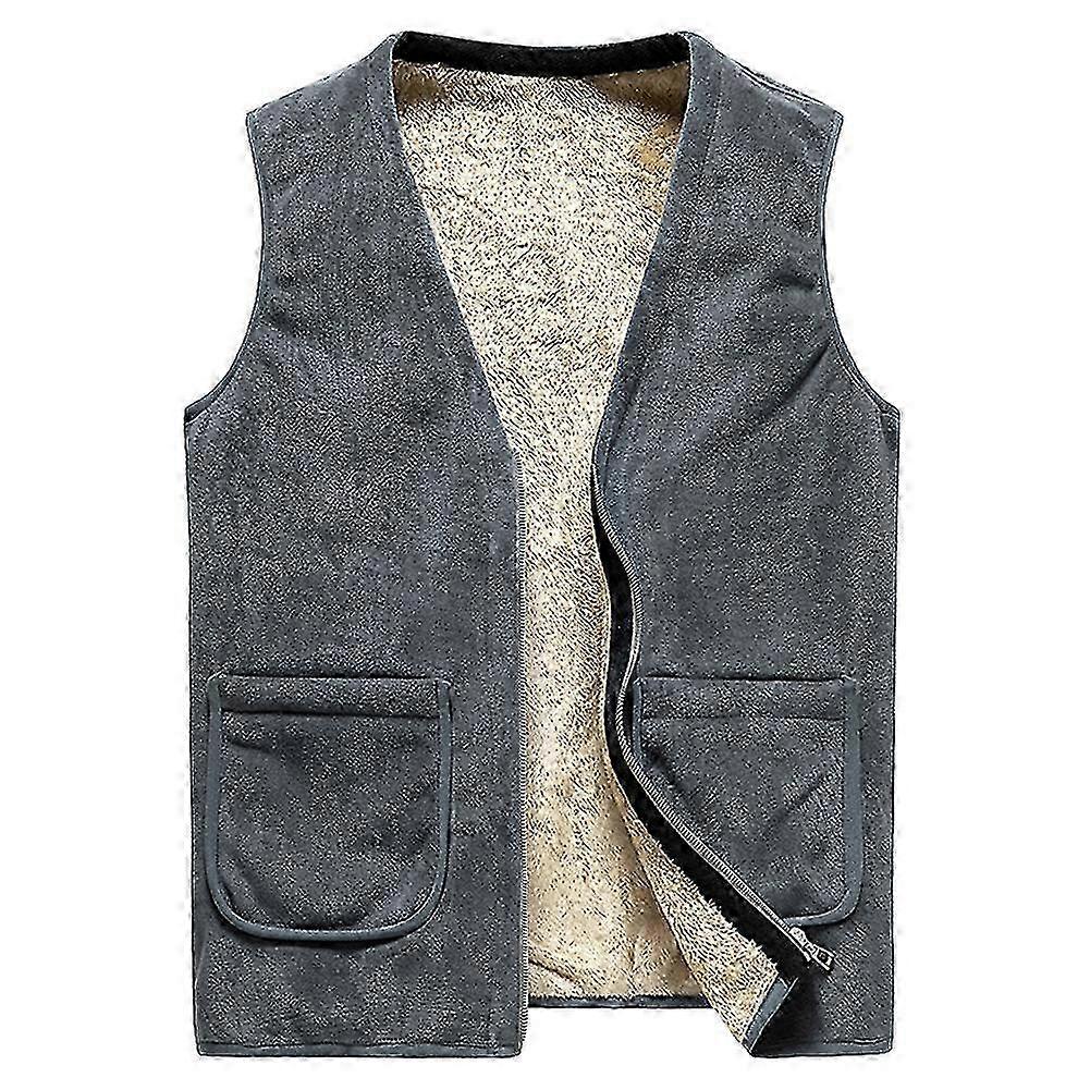 Men's Lamb Wool Solid Color Waistcoat Vest