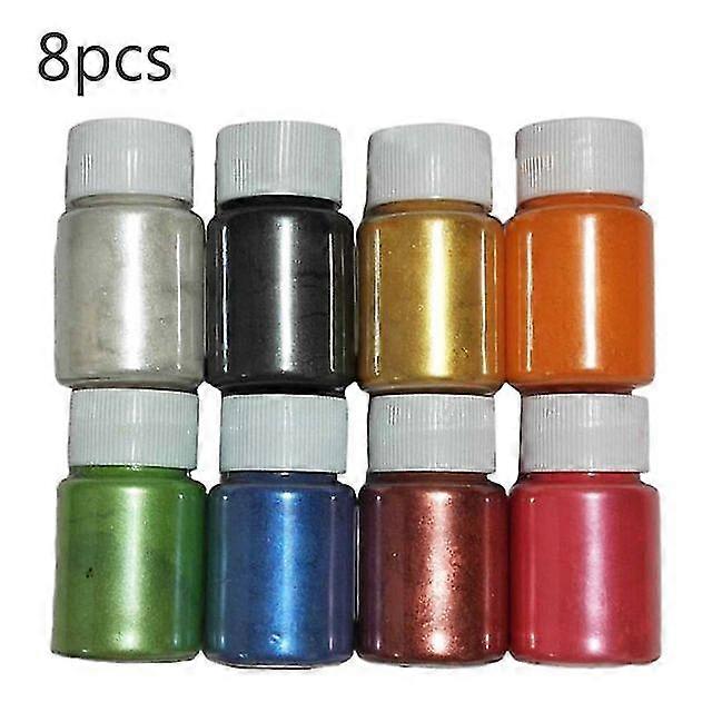 8PC دي اليدوية بيرليسنت ميكا مسحوق الايبوكسي الراتنج صبغ لؤلؤة الصباغ الراتنج الغراء أصباغ المواد كريستال العفن الصابون صنع